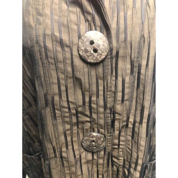 Focus Jacket Womens Size Large Brown Textured Button Up Shirt Office Travel - Picture 9 of 11